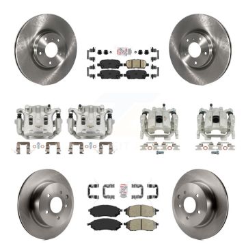 Front Rear Disc Brake Caliper Rotor Ameribrakes Pad Kit (10Pc) For INFINITI QX50 G25 Q40 KC8-101900N