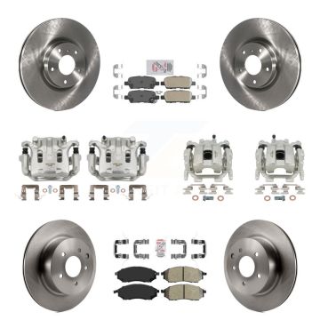 Front Rear Brake Caliper Rotors & Ameribrakes Pad Kit (10Pc) For 2008-2012 INFINITI EX35 KC8-101903N