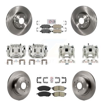 Front Rear Brake Caliper Rotor Ameribrakes Pad Kit (10Pc) For INFINITI G37 QX50 EX37 G25 KC8-101911N