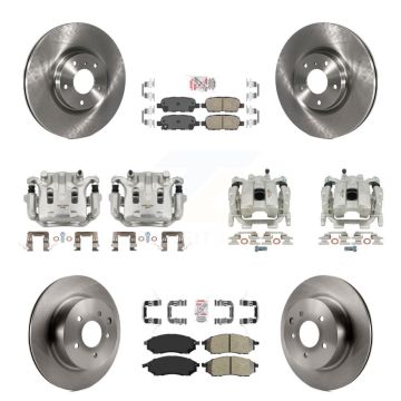 Front Rear Disc Brake Caliper Rotor Ameribrakes Pad Kit (10Pc) For 2010 INFINITI M35 M45 KC8-101914N