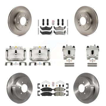 Front Rear Disc Brake Caliper Rotors And Semi-Metallic Pads Kit (10Pc) For Ford F-150 KC8-101940N