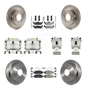 Front Rear Disc Brake Caliper Rotors And Semi-Metallic Pads Kit (10Pc) For Ford F-150 KC8-101941N