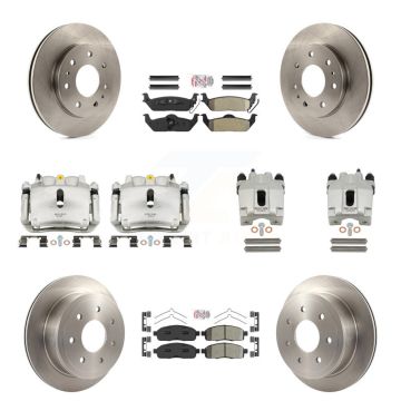 Front Rear Disc Brake Caliper Rotors And Semi-Metallic Pads Kit (10Pc) For Ford F-150 KC8-101943N