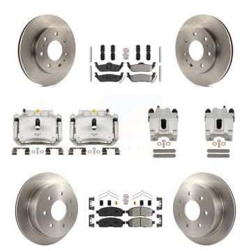 Front Rear Disc Brake Caliper Rotors And Semi-Metallic Pads Kit (10Pc) For Ford F-150 KC8-101944N