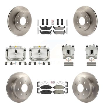 Front Rear Disc Brake Caliper Rotors And Semi-Metallic Pads Kit (10Pc) For Ford F-150 KC8-101945N