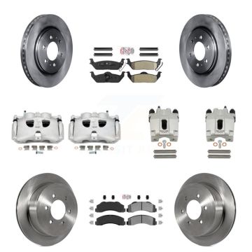 Front Rear Disc Brake Caliper Rotors And Semi-Metallic Pads Kit (10Pc) For Ford F-150 KC8-101946N