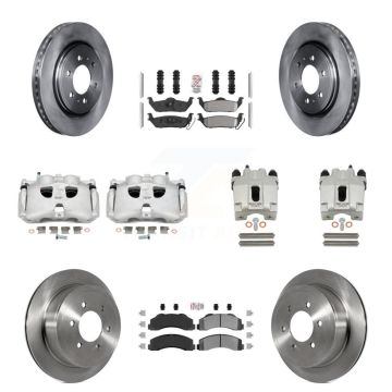 Front Rear Disc Brake Caliper Rotors And Semi-Metallic Pads Kit (10Pc) For Ford F-150 KC8-101949N