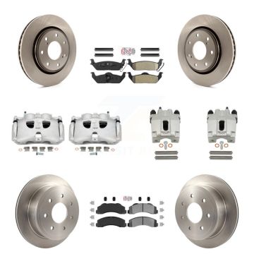 Front Rear Disc Brake Caliper Rotors And Semi-Metallic Pads Kit (10Pc) For Ford F-150 KC8-101952N