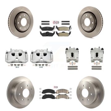 Front Rear Disc Brake Caliper Rotors And Ameribrakes Pads Kit (10Pc) For Ford F-150 KC8-101953N