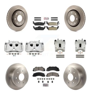 Front Rear Disc Brake Caliper Rotors And Ameribrakes Pads Kit (10Pc) For Ford F-150 KC8-101954N
