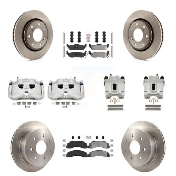 Front Rear Disc Brake Caliper Rotors And Semi-Metallic Pads Kit (10Pc) For Ford F-150 KC8-101955N
