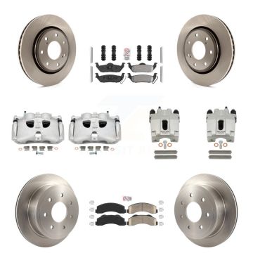 Front Rear Disc Brake Caliper Rotors And Ameribrakes Pads Kit (10Pc) For Ford F-150 KC8-101956N
