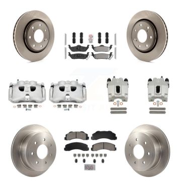 Front Rear Disc Brake Caliper Rotors And Ameribrakes Pads Kit (10Pc) For Ford F-150 KC8-101957N
