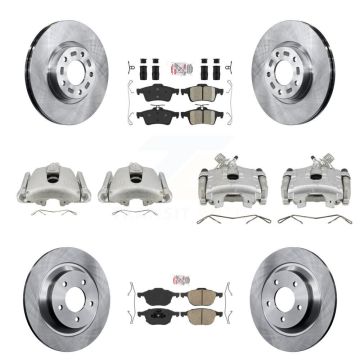 Front Rear Disc Brake Caliper Rotors And Ceramic Pads Kit (10Pc) For Mazda 5 KC8-101959N