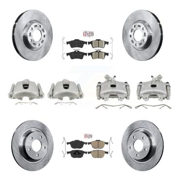 Front Rear Disc Brake Caliper Rotors And Ceramic Pads Kit (10Pc) For Mazda 5 KC8-101962N