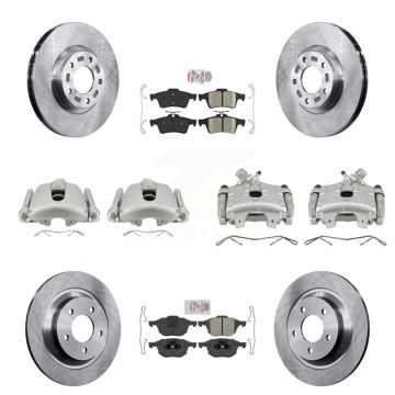 Front Rear Disc Brake Caliper Rotors And Ameribrakes Pads Kit (10Pc) For Mazda 5 KC8-101963N