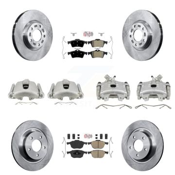 Front Rear Disc Brake Caliper Rotors And Ameribrakes Pads Kit (10Pc) For Mazda 5 KC8-101964N