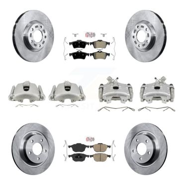 Front Rear Disc Brake Caliper Rotors And Ameribrakes Pads Kit (10Pc) For Mazda 5 KC8-101965N