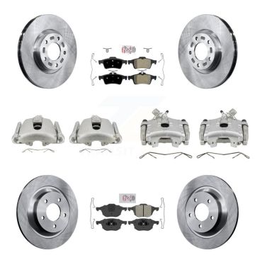 Front Rear Disc Brake Caliper Rotors And Semi-Metallic Pads Kit (10Pc) For Mazda 5 KC8-101966N