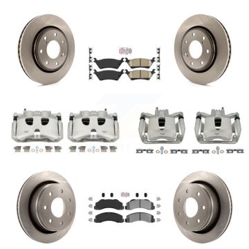 Front Rear Disc Brake Caliper Rotors And Ameribrakes Pads Kit (10Pc) For Ford F-150 KC8-101967N
