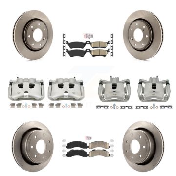 Front Rear Brake Caliper Rotor & Ceramic Pad Kit (10Pc) For Ford F-150 With 7 Lug Wheels KC8-101968N