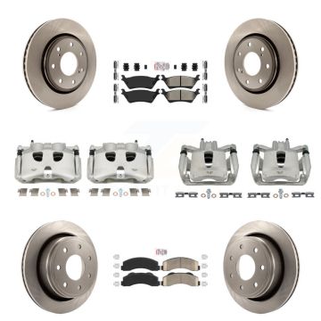 Front Rear Disc Brake Caliper Rotors And Ameribrakes Pads Kit (10Pc) For Ford F-150 KC8-101974N
