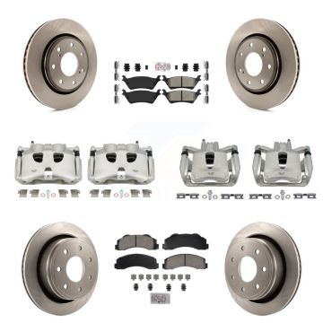 Front Rear Disc Brake Caliper Rotors And Ameribrakes Pads Kit (10Pc) For Ford F-150 KC8-101975N