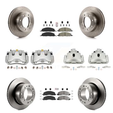 Front Rear Disc Brake Caliper Rotors And Semi-Metallic Pads Kit (10Pc) For Ram 1500 KC8-101976N