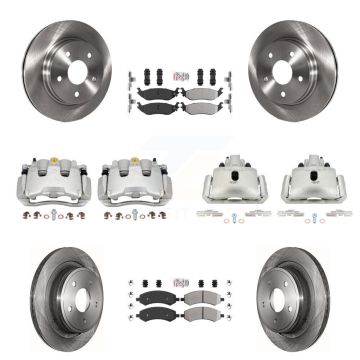Front Rear Brake Caliper Rotor & Semi-Metallic Pad Kit (10Pc) For Ram 1500 Classic Dodge KC8-101980N
