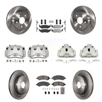 Front Rear Brake Caliper Rotor & Semi-Metallic Pad Kit (10Pc) For Ram 1500 Classic Dodge KC8-101981N