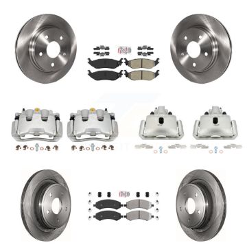 Front Rear Brake Caliper Rotor & Semi-Metallic Pad Kit (10Pc) For Ram 1500 Classic Dodge KC8-101983N