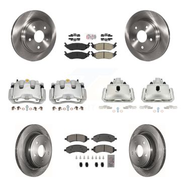 Front Rear Brake Caliper Rotor & Semi-Metallic Pad Kit (10Pc) For Ram 1500 Classic Dodge KC8-101984N