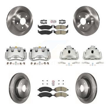 Front Rear Brake Caliper Rotor & Semi-Metallic Pad Kit (10Pc) For Ram 1500 Classic Dodge KC8-101985N