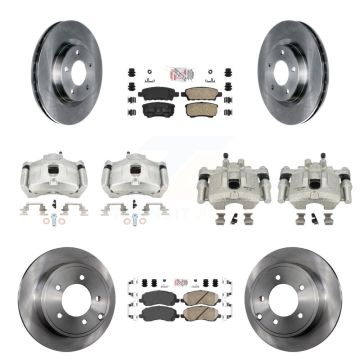 Front Rear Brake Caliper Rotors Ceramic Pad Kit (10Pc) For Jeep Patriot Compass Chrysler KC8-102004N