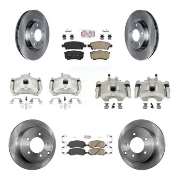 Front Rear Brake Caliper Rotors Ceramic Pad Kit (10Pc) For Jeep Patriot Compass Chrysler KC8-102007N