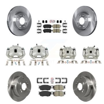 Front Rear Brake Caliper Rotors & Ameribrakes Pad Kit (10Pc) For Hyundai Accent Kia Rio5 KC8-102039N