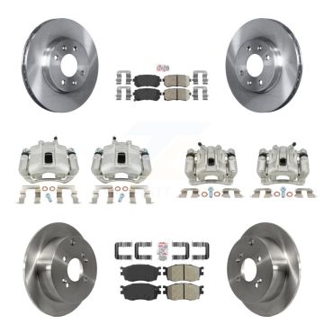 Front Rear Brake Caliper Rotors & Ameribrakes Pad Kit (10Pc) For Hyundai Accent Kia Rio5 KC8-102040N