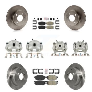 Front Rear Brake Caliper Rotor & Ameribrakes Pad Kit (10Pc) For Hyundai Accent Hatchback KC8-102041N