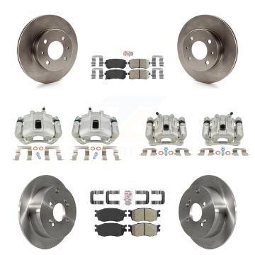 Front Rear Brake Caliper Rotor & Ameribrakes Pad Kit (10Pc) For Hyundai Accent Hatchback KC8-102042N