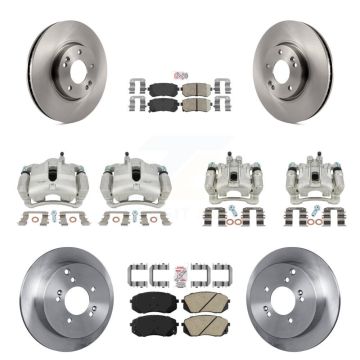 Front Rear Brake Caliper Rotors & Ceramic Pad Kit (10Pc) For Hyundai Tucson Kia Sportage KC8-102044N