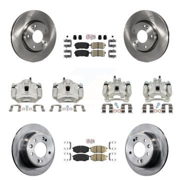 Front Rear Brake Caliper Rotors & Ceramic Pad Kit (10Pc) For Hyundai Tucson Kia Sportage KC8-102045N