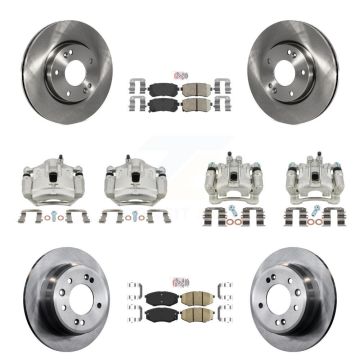 Front Rear Brake Caliper Rotors & Ceramic Pad Kit (10Pc) For Hyundai Tucson Kia Sportage KC8-102046N