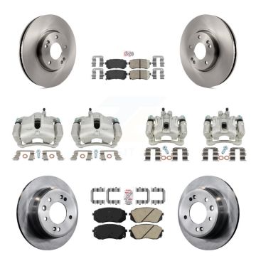 Front Rear Brake Caliper Rotors & Ceramic Pad Kit (10Pc) For Hyundai Tucson Kia Sportage KC8-102048N