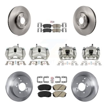Front Rear Brake Caliper Rotor Ceramic Pad Kit (10Pc) For Kia Sportage AWD From 12 10 15 KC8-102054N