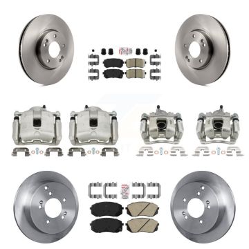 Front Rear Brake Caliper Rotors Ceramic Pad Kit (10Pc) For 16 Kia Sportage AWD with 2.4L KC8-102056N