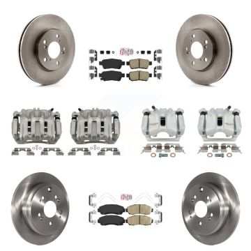 Front Rear Disc Brake Caliper Rotor & Ceramic Pad Kit (10Pc) For 2005-2010 Honda Odyssey KC8-102078N