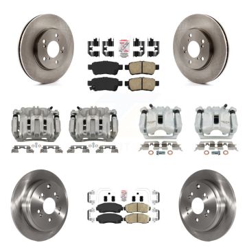 Front Rear Disc Brake Caliper Rotor & Ceramic Pad Kit (10Pc) For 2005-2010 Honda Odyssey KC8-102079N