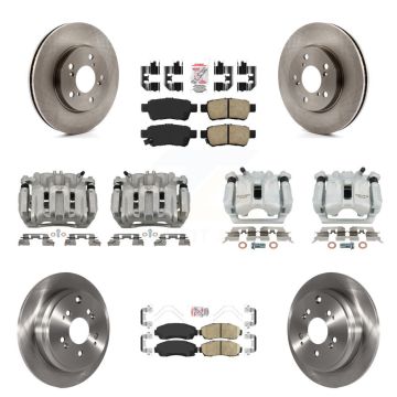 Front Rear Disc Brake Caliper Rotor & Ceramic Pad Kit (10Pc) For 2005-2010 Honda Odyssey KC8-102080N