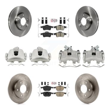 Front Rear Disc Brake Caliper Rotors And Ceramic Pads Kit (10Pc) For Mazda 3 Sport KC8-102090N