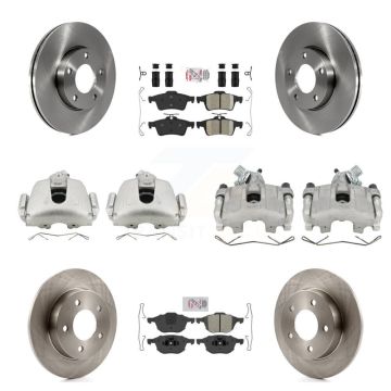Front Rear Disc Brake Caliper Rotors And Ameribrakes Pads Kit (10Pc) For Mazda 3 Sport KC8-102092N